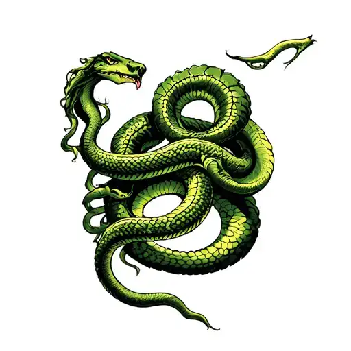 Medusa and hydra snake tattoo design idea