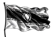 irans flag without arabic text and a heart middle of it tattoo design idea