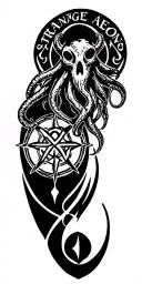 "Strange Aeons" Cthulhu Symbols, the Elder Sign, Lovecraftian, Necromomicon Sigil, Eldritch Horror tattoo design idea