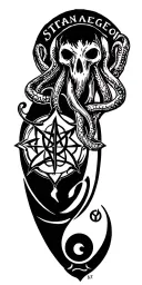 "Strange Aeons" Cthulhu Symbols, the Elder Sign, Lovecraftian, Necromomicon Sigil, Eldritch Horror tattoo design idea