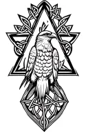 Red Kite surrounded by a triangle made from a celtic trinity knot tattoo design idea