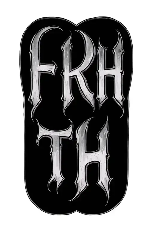 Tattoo with the letters FRH tattoo design idea