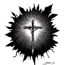 Matthew 6:34 with a cross above it  tattoo design idea