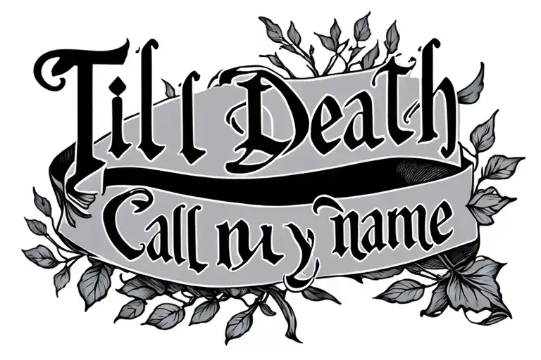 Till Death Call My Name Design: Write tattoo design idea