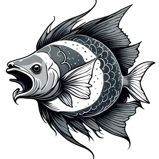 astrological sign fish tattoo design idea