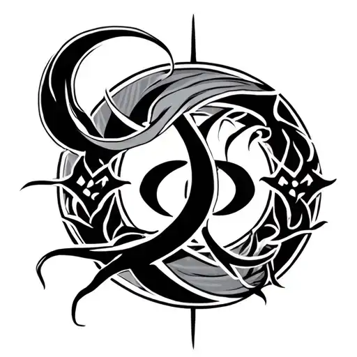 karma and cancer zodiac sign tattoo design idea