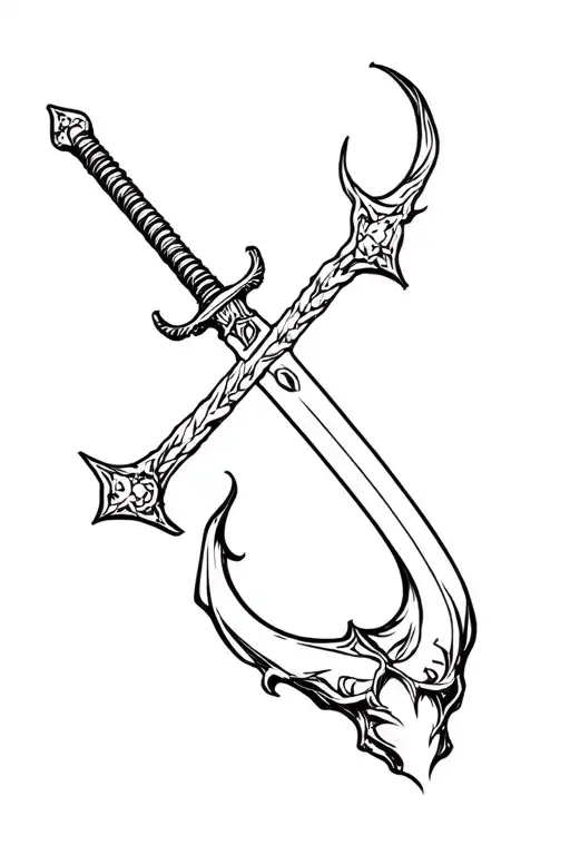 One Piece Law Sword with devilfuit tattoo design idea