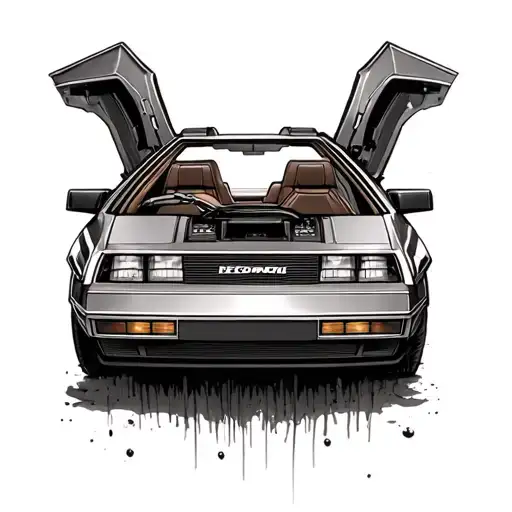 Delorean tattoo design idea
