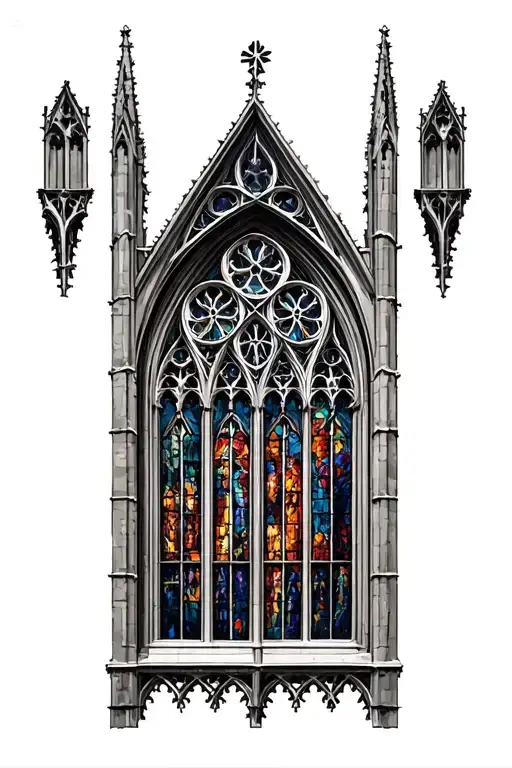 Gothic Cathedral Window tattoo design idea