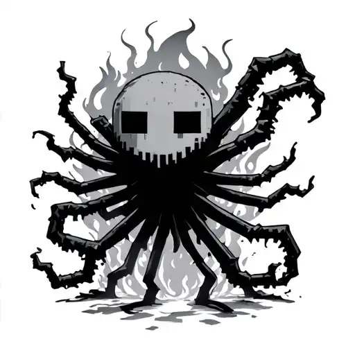 Minecraft Flaming Enderman tattoo design idea