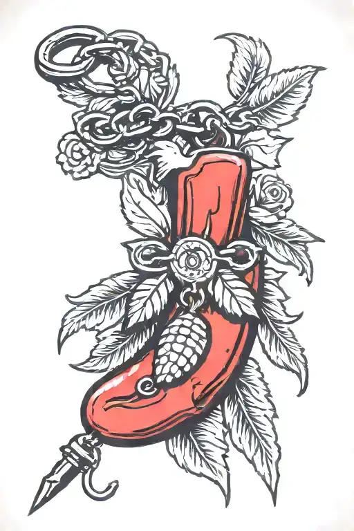 lucky rabbits foot key chain tattoo design idea