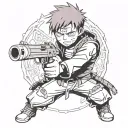 Gaara holding a gun tattoo design idea