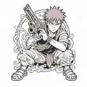 Gaara holding a gun tattoo design idea