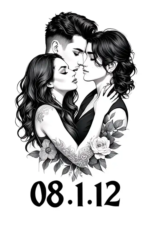matching couples tattoo including 08.11.12 minimal tattoo design idea