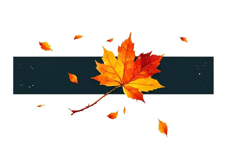 autumn falling leaves tattoo design idea