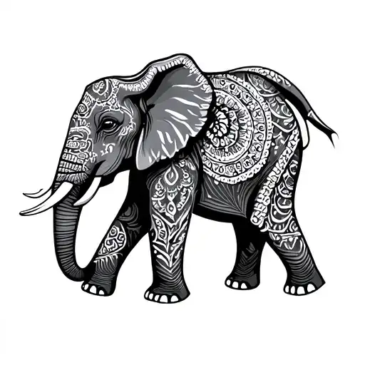 Mandala Elephant tattoo design idea