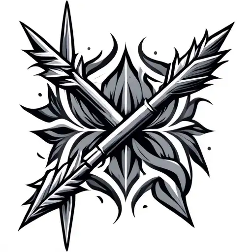 beautiful tribal arrow piercing needle transforming tattoo design idea