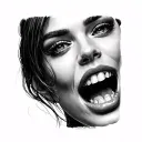 lana rhoades with fully titties and open mouth by looking super sexy tattoo design idea