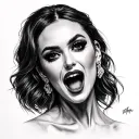 lana rhoades with fully titties and open mouth by looking super sexy tattoo design idea