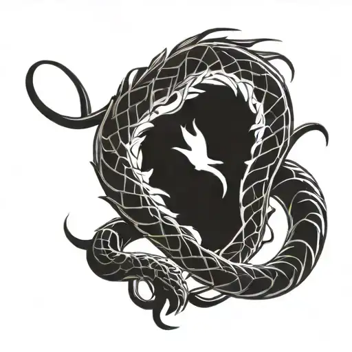 Ouroboros dragon circle with a surprise twist tattoo design idea
