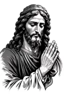 Jesus praying tattoo design idea