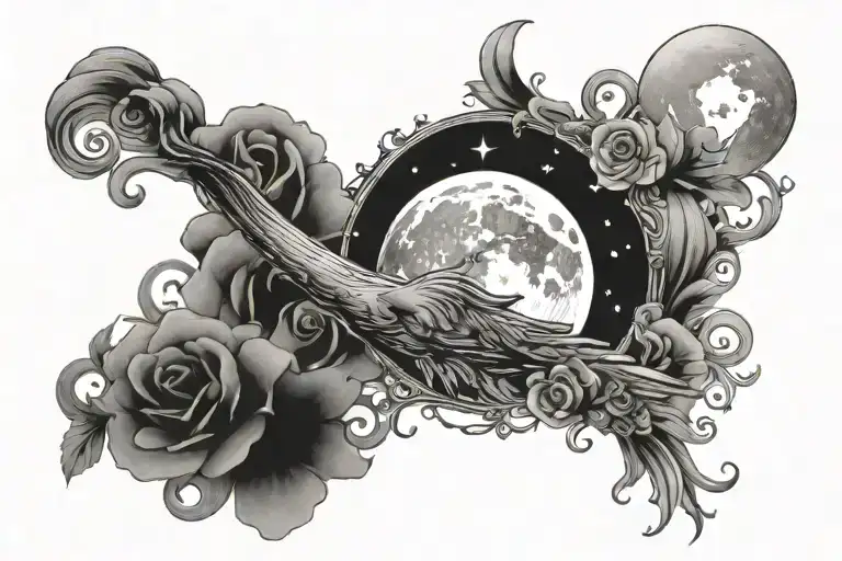always and forever, to the moon and back tattoo tattoo design idea
