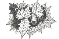 bear Maple Leaf tattoo design idea