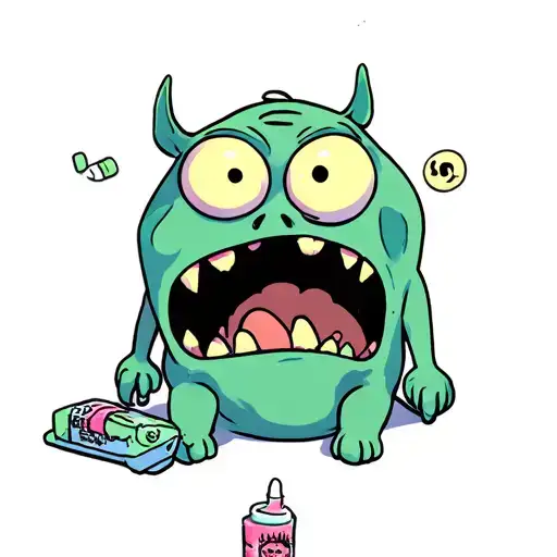 courage the cowardly dog with drugs tattoo design idea