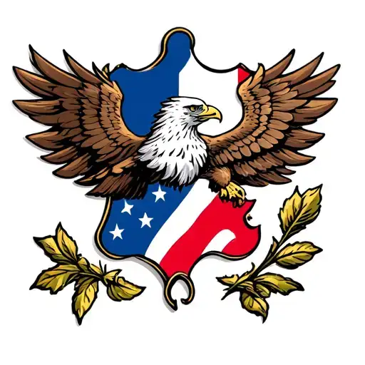 France Symbol Love Patriote Aigle, Honor, Respect, Chivalry, Flag tattoo design idea