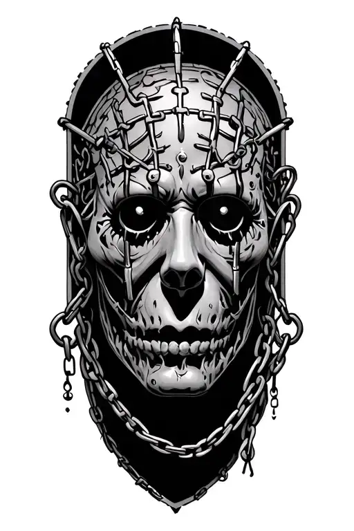 hellraiser box with chains tattoo design idea