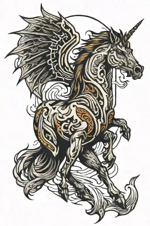 horsr blaze outlined tattoo tattoo design idea