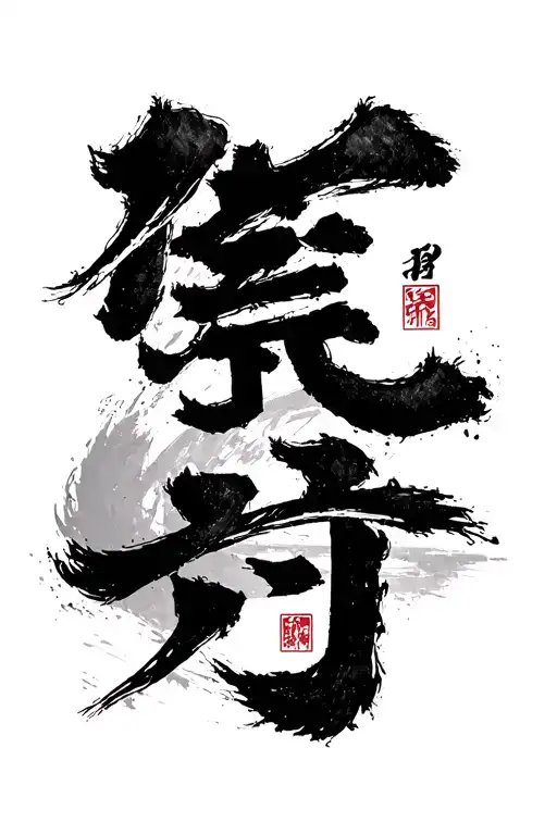 Kanji characters associated with Musashi, such as 武蔵 (Musashi) or 道 (The Way) toconnect with his philosophy. tattoo design idea