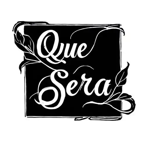 "Que Sera Sera" cursive writing going up the length of my forearm. tattoo design idea