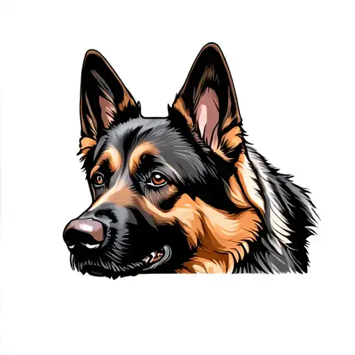 cartoon german shepherd dog tattoo design idea