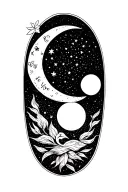 love you to the moon tattoo design idea