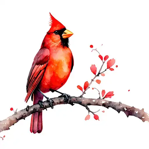 cardinal bird rising tattoo design idea