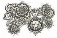 charm bracelet with sunflower charm, bear emoji charm, diamond ring charm, virgo sign  charm, cancer sign charm, crown  tattoo design idea