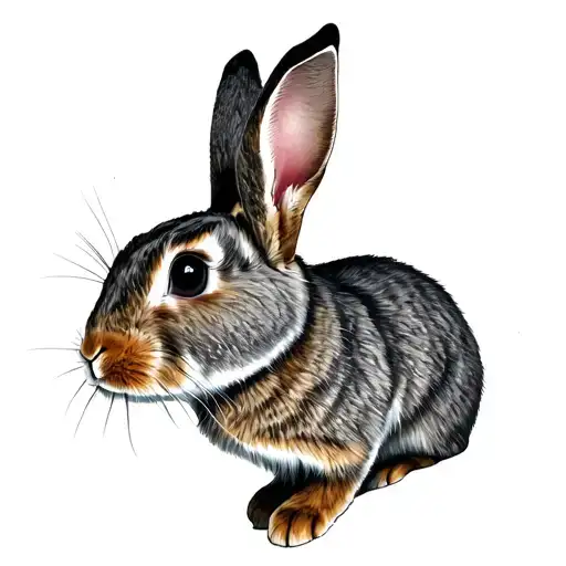 rabbit, jackalop tattoo design idea