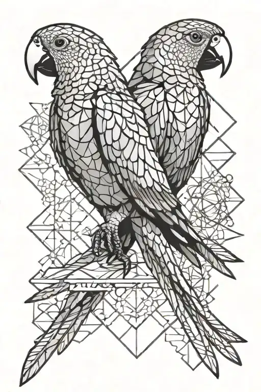 ara parrot sitting tattoo design idea