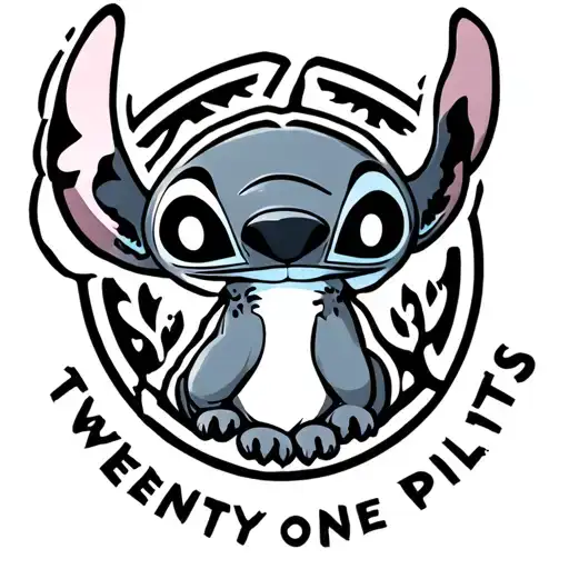 twenty one pilots logo and stitch from lilo and stitch tattoo design idea