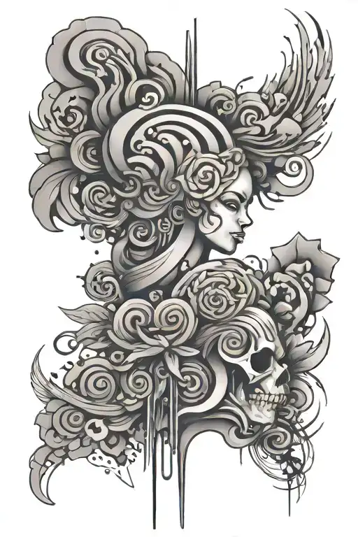 overthinking abstract design featuring tattoo design idea