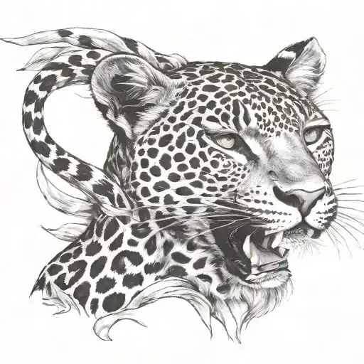 leopard full body tattoo design idea