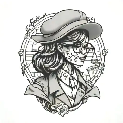 lawyer cute girl tattoo design idea