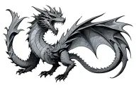 nordic dragon emerging tattoo design idea