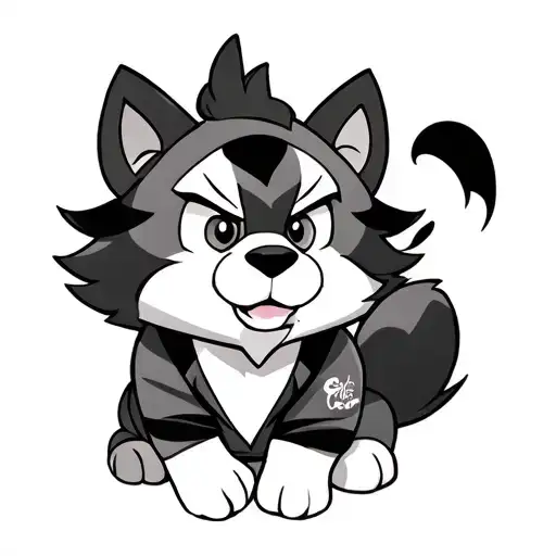 arcanine wearing tigger pajamas tattoo design idea