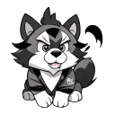 arcanine wearing tigger pajamas tattoo design idea