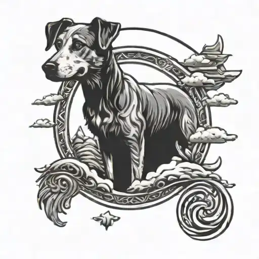dog rainbow bridge tattoo design idea