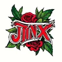 tattoo flash image that depicts the meaning of the word Jinx (someone followed by bad luck) but don't include jinx tattoo design idea
