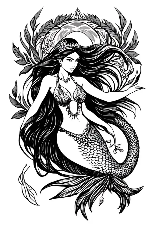 disney mermaid pocahontas tattoo design idea