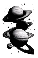 solar system tattoo design idea